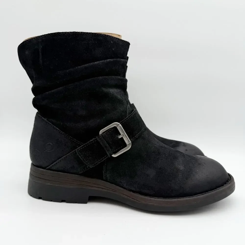 Born Womens Midway Slouch Ankle Booties US 9.5 M EU 40 Black Leather NIB